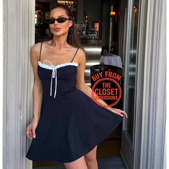RARE!!! ZARA BLOGGER FAVE!!! Short Dress with Contrast Trims NWT - Picture 1 of 16